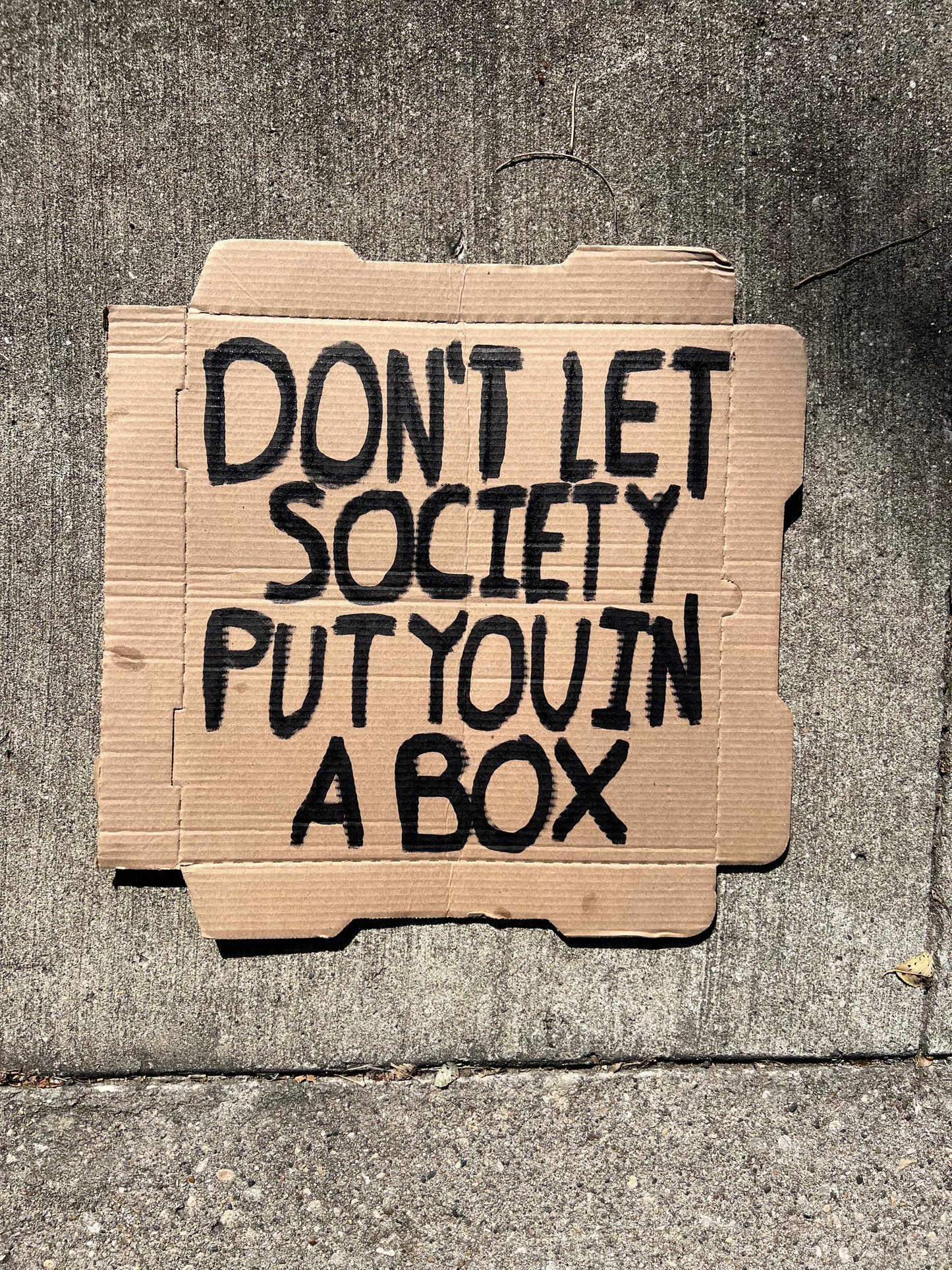 “In A Box” on Cardboard
