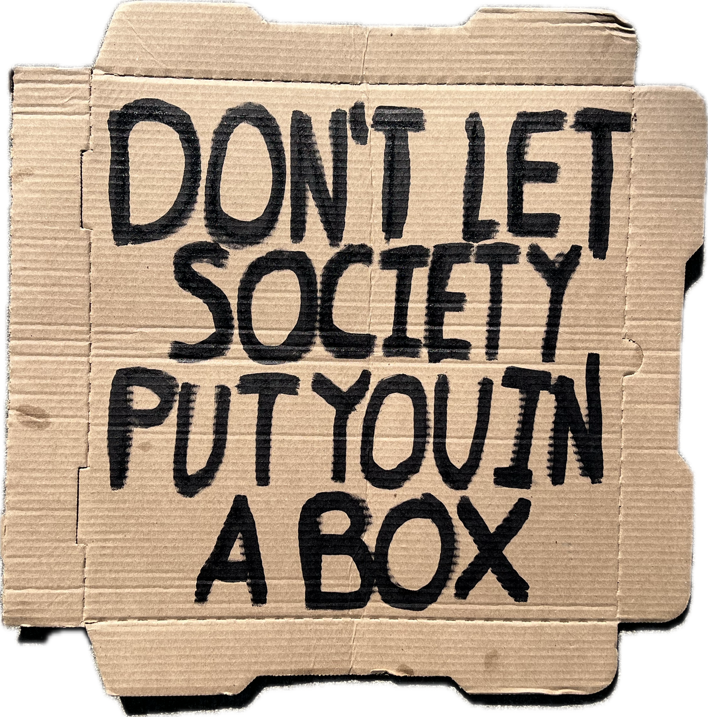 “In A Box” on Cardboard
